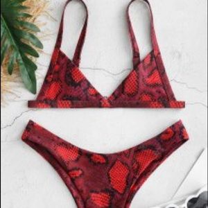 Zaful Snakeskin swimsuit TOP ONLY